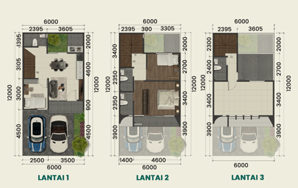 foto denah rumah tipe Orchid I.05 perumahan THE FIRST STONE EMERALD