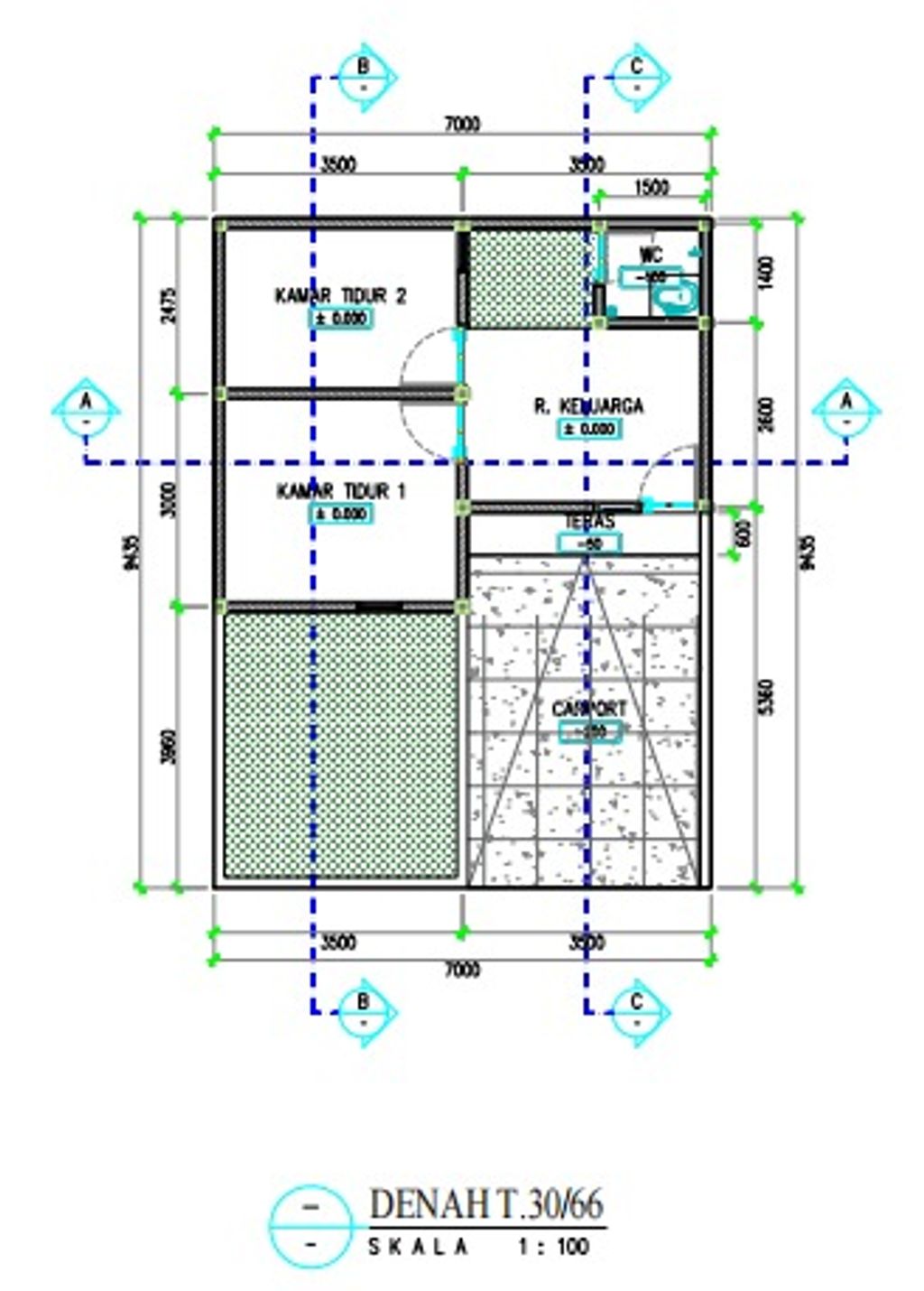 foto denah rumah tipe 30/66 Bata Merah perumahan MARISON KALINEGORO