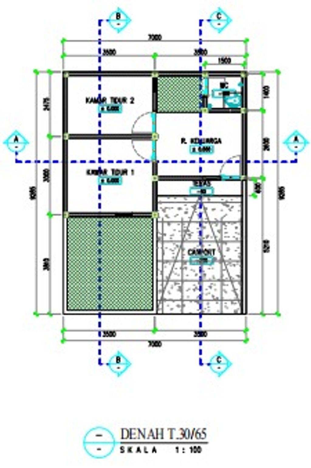 foto denah rumah tipe 30/65 Bata Merah perumahan MARISON KALINEGORO