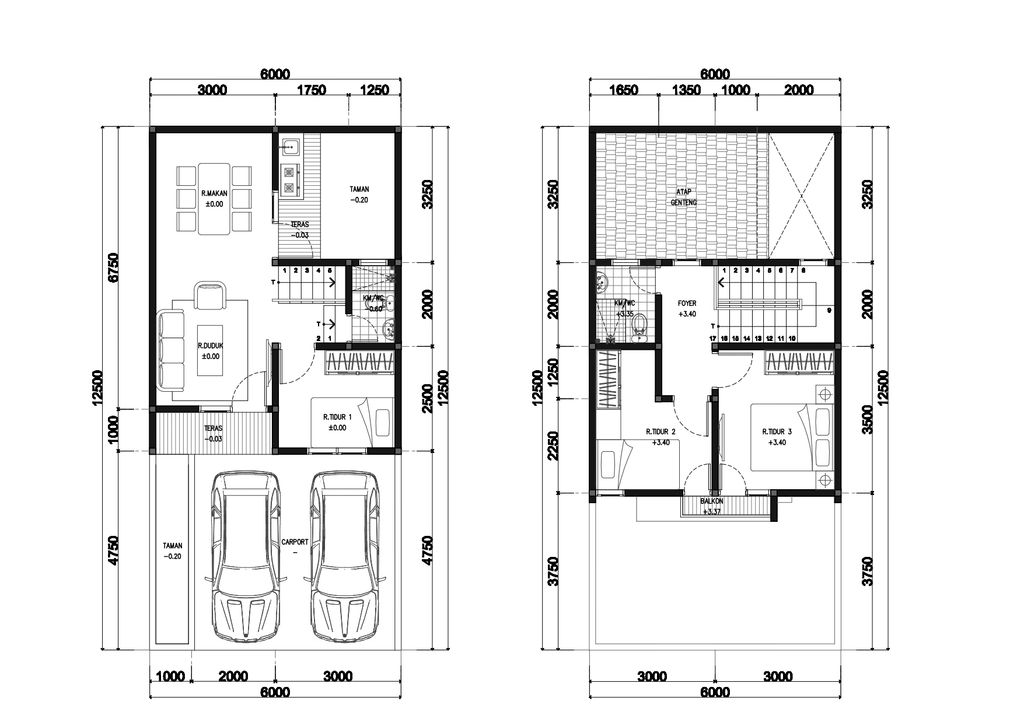 foto denah rumah tipe 75/71 D-3 perumahan KSO PURI CEMPAKA