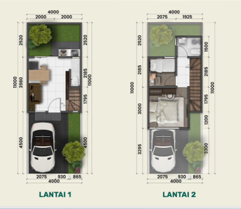 foto denah rumah tipe Tulip E 01 perumahan THE FIRST STONE EMERALD