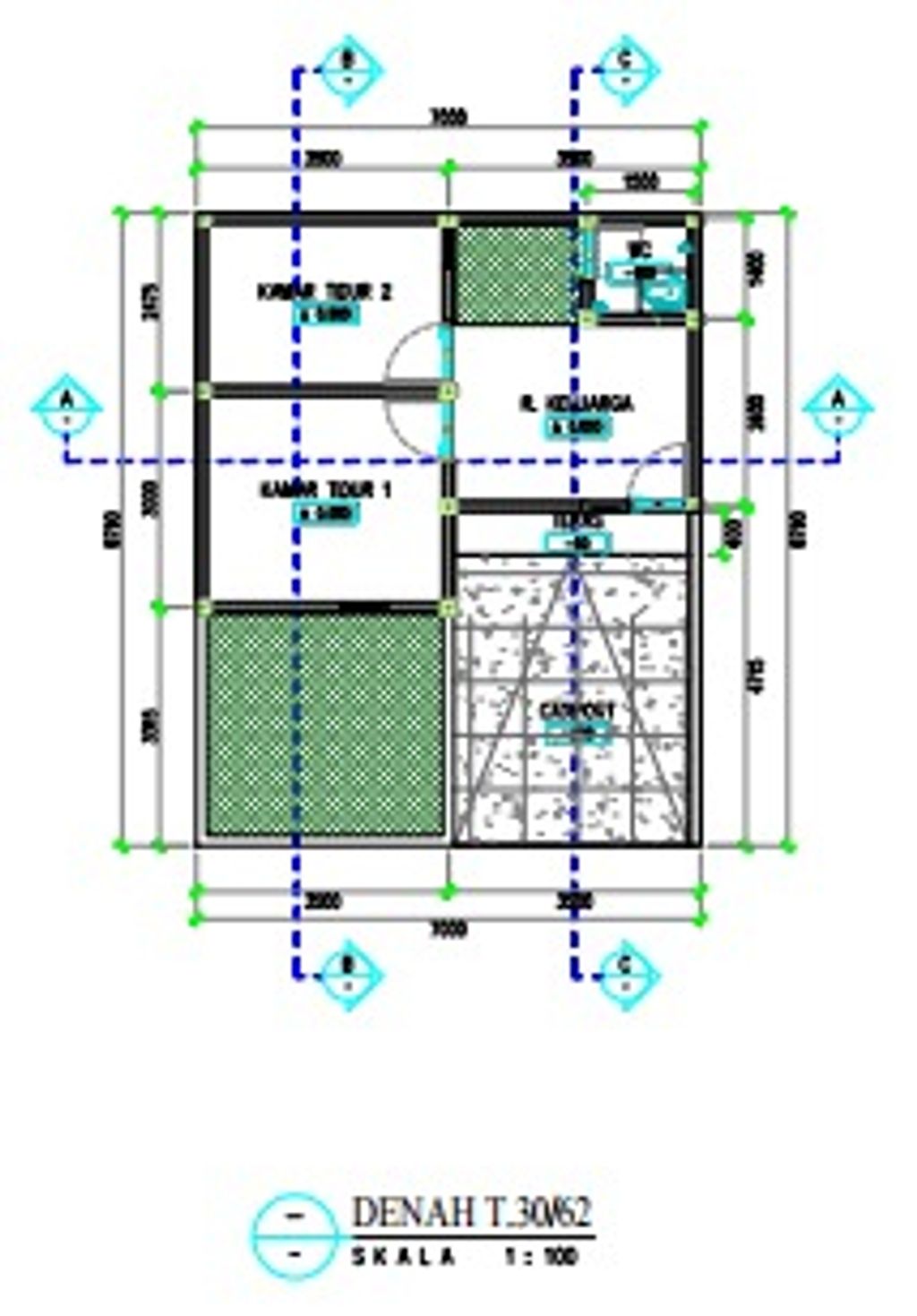 foto denah rumah tipe 30/62 Bata Merah perumahan MARISON KALINEGORO