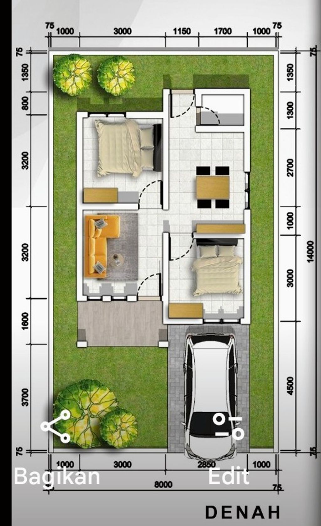 foto denah rumah tipe RUMAH KOMERSIL 48 perumahan TAMAN DELI RESIDENCE