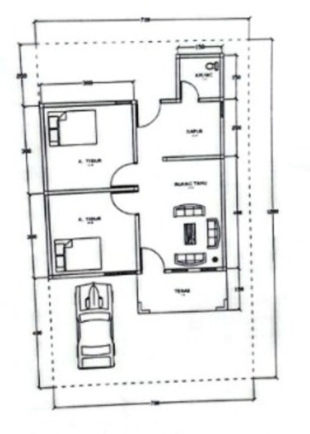 foto denah rumah tipe 36/84 perumahan ZAM ZAM RESIDENCE