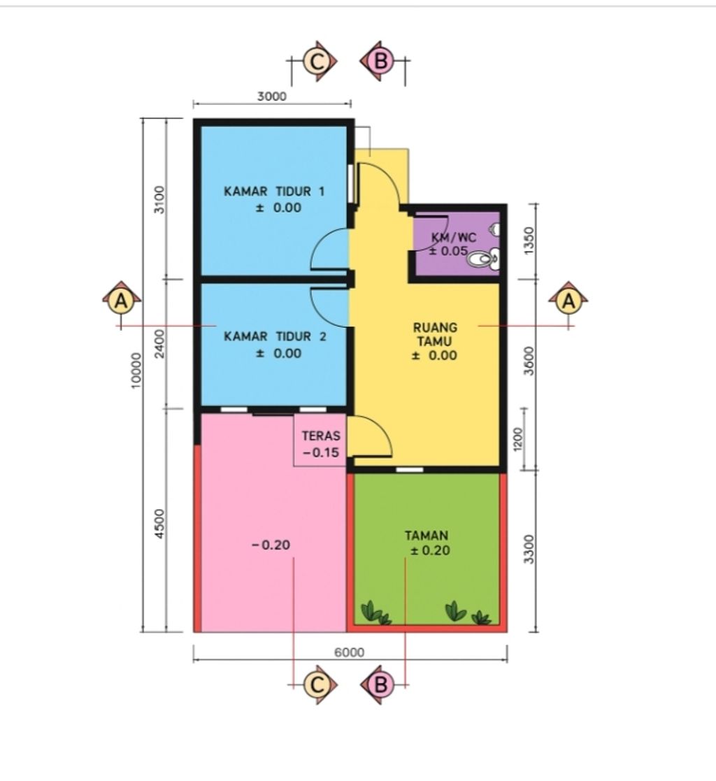 foto denah rumah tipe Cendrawasih - Subsidi perumahan AquilaValley