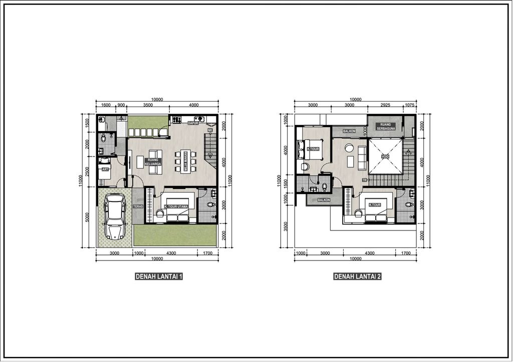 foto denah rumah tipe lebar 10 perumahan Nawasena Residence