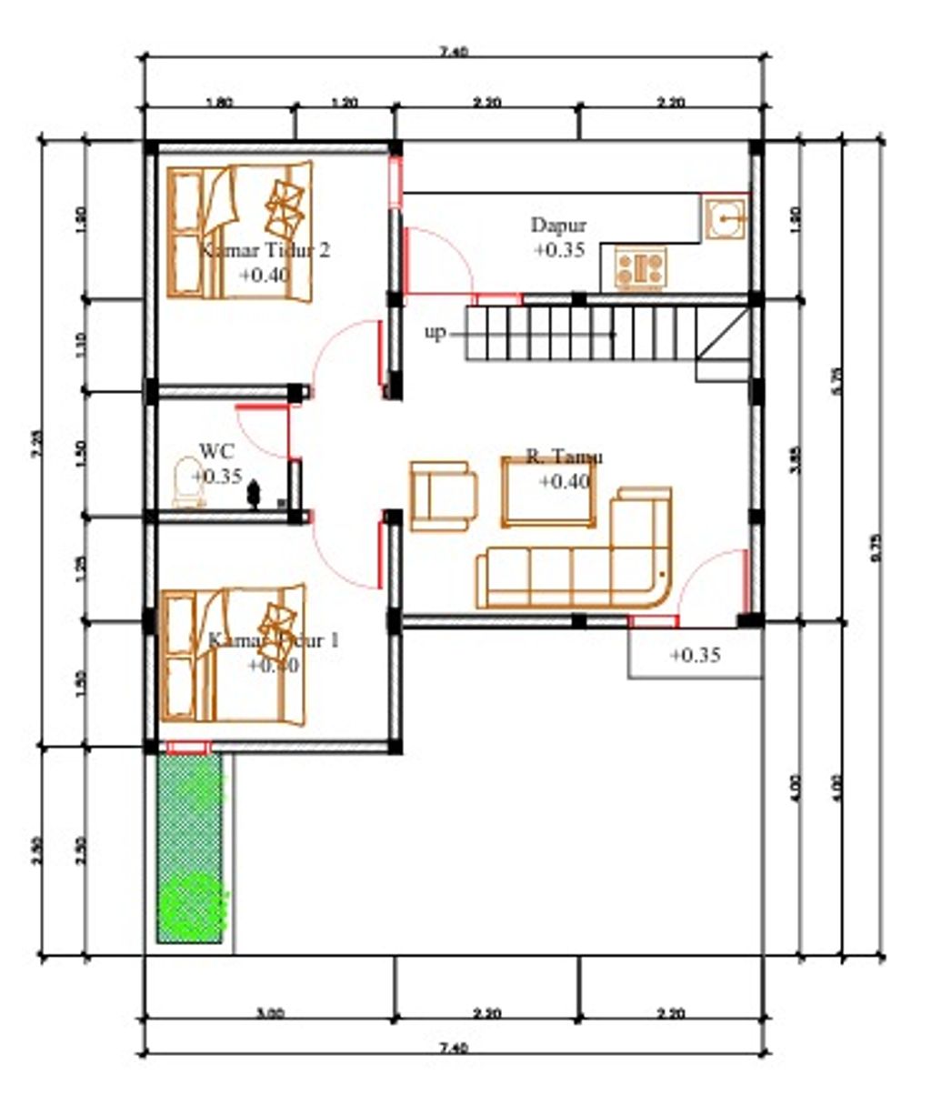 foto denah rumah tipe Rumah Mezzanine 69/72 perumahan Bumi Citra Permai Tahap 2