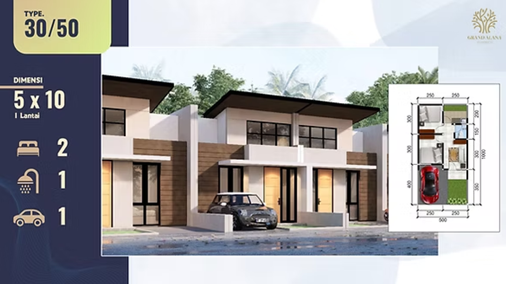 foto denah rumah tipe 30/50 perumahan ALANA REGENCY WONOREJO