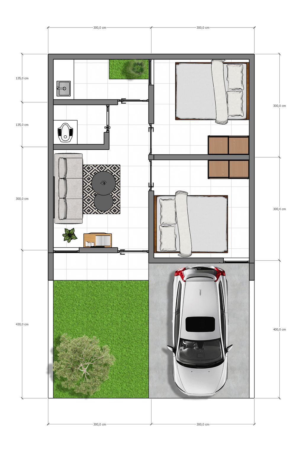 foto denah rumah tipe 36/60 perumahan PRATAMA REGENCY II