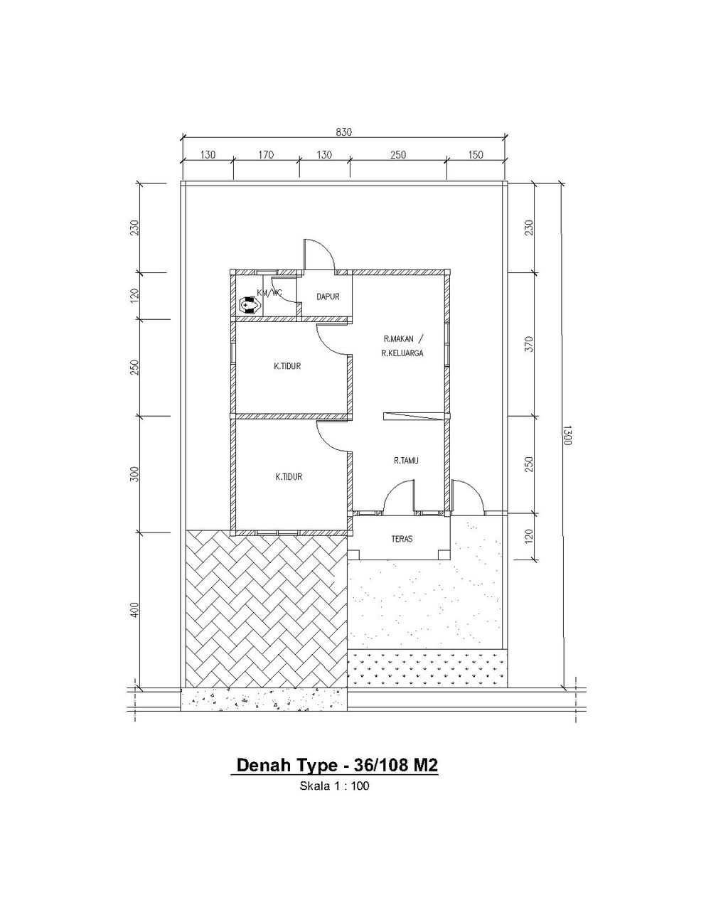 foto denah rumah tipe 36 perumahan GREEN PRIMADONA