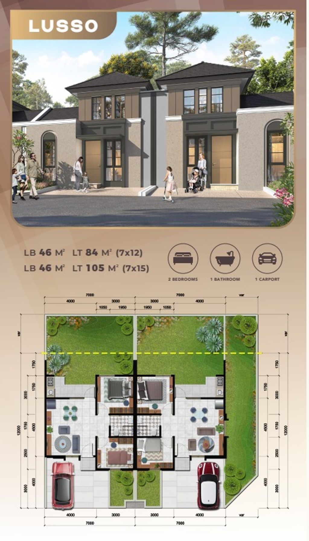 foto denah rumah tipe LUSSO SUDUT - sudut perumahan CITRA RAYA - CLUSTER VARENNA
