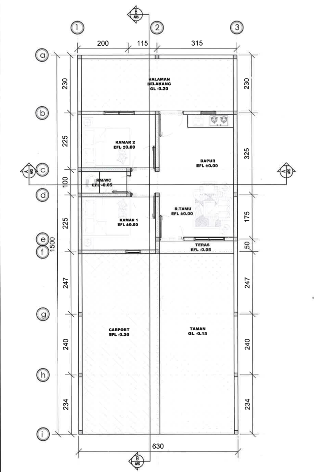 foto denah rumah tipe 36/95 perumahan GRAND HARMONI KROYA