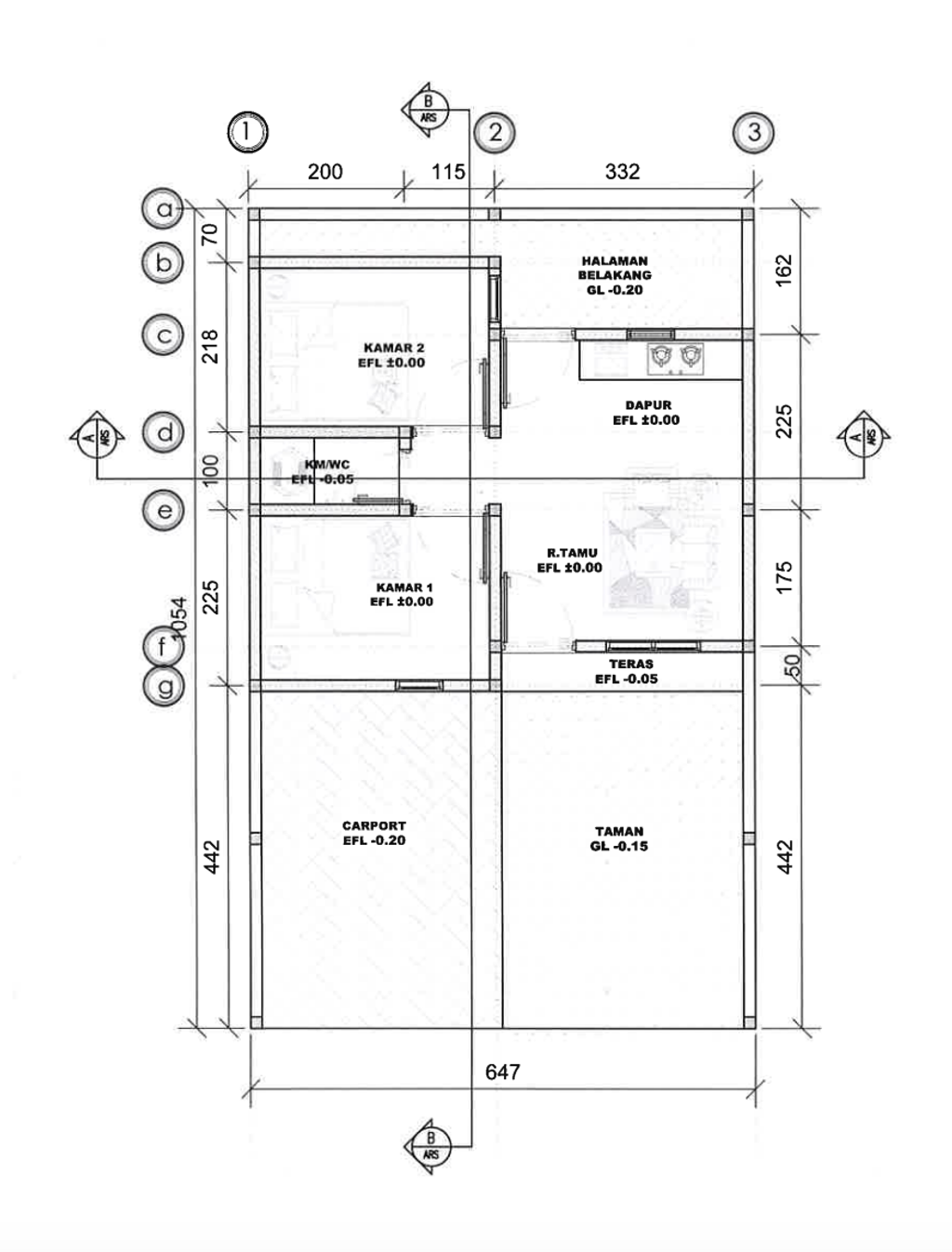 foto denah rumah tipe 36/65 perumahan GRAND HARMONI KROYA