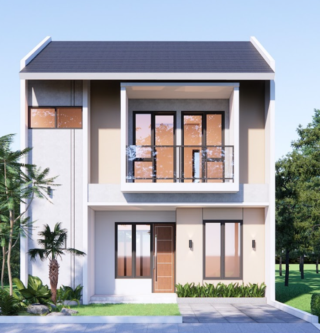 foto tampak rumah tipe Edelweis perumahan WANDRI MAJALAYA ASRI