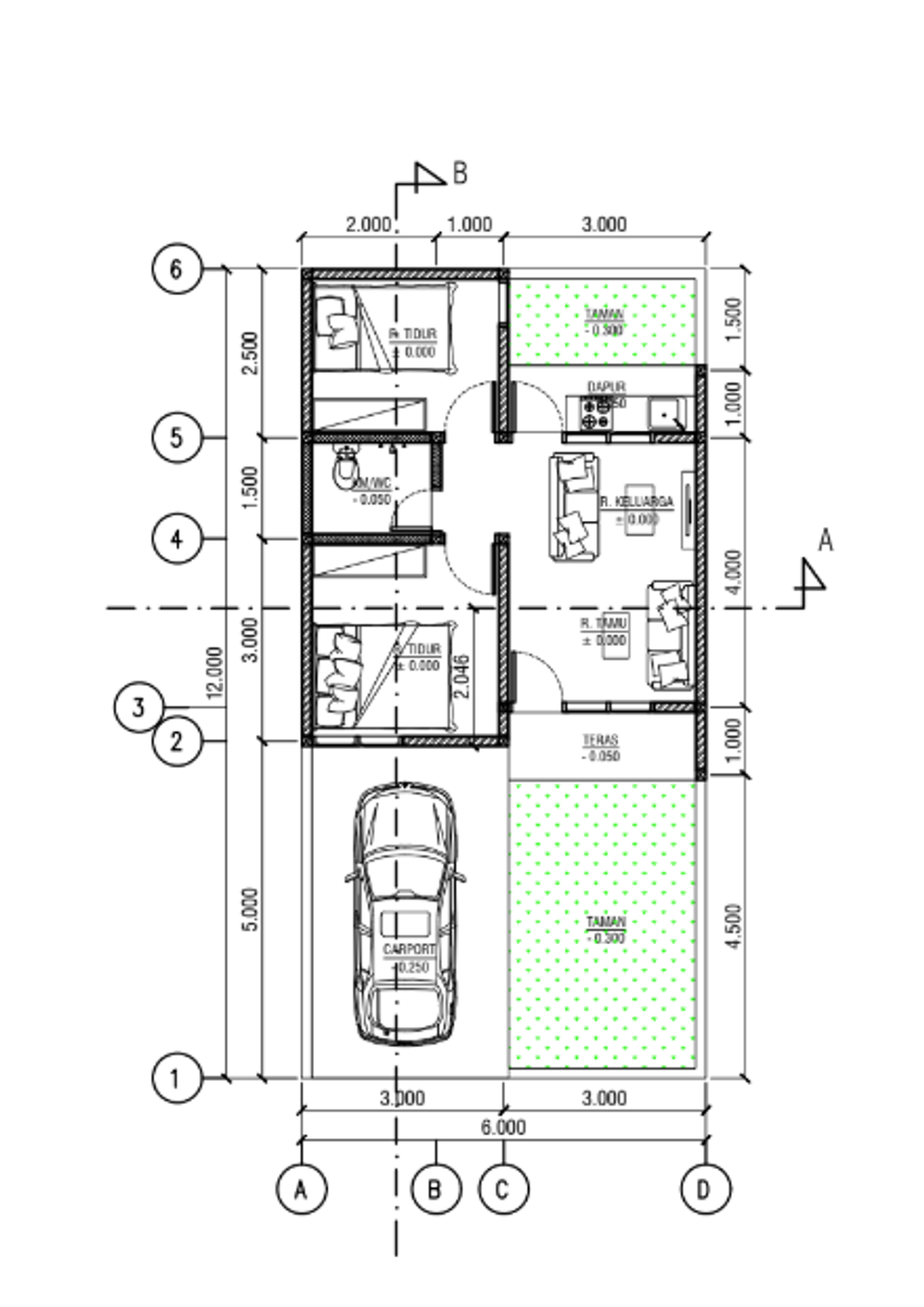 foto denah rumah tipe Anggrek perumahan WANDRI MAJALAYA ASRI