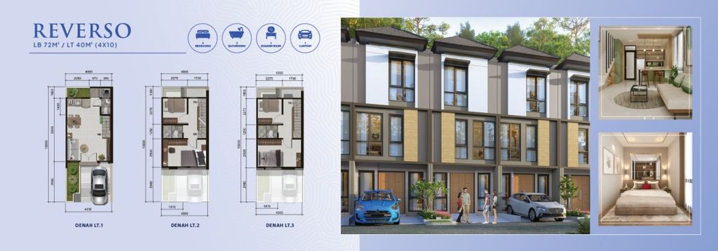 foto tampak rumah tipe REVERSO IRR - SUDUT perumahan CITRA RAYA -CLUSTER LAUSANNE PARK