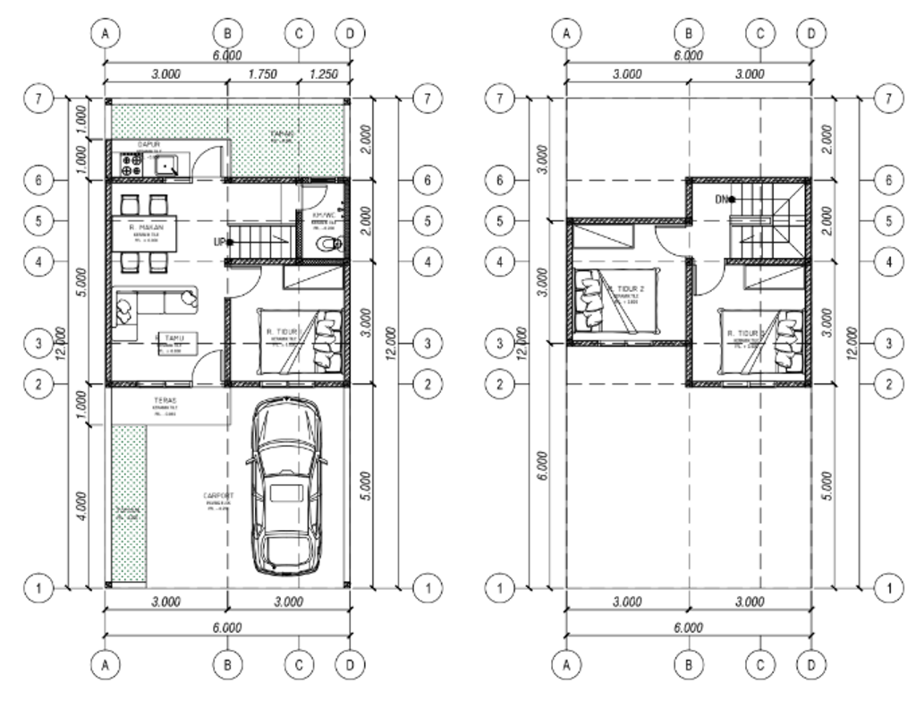 foto denah rumah tipe Cempaka perumahan WANDRI MAJALAYA ASRI