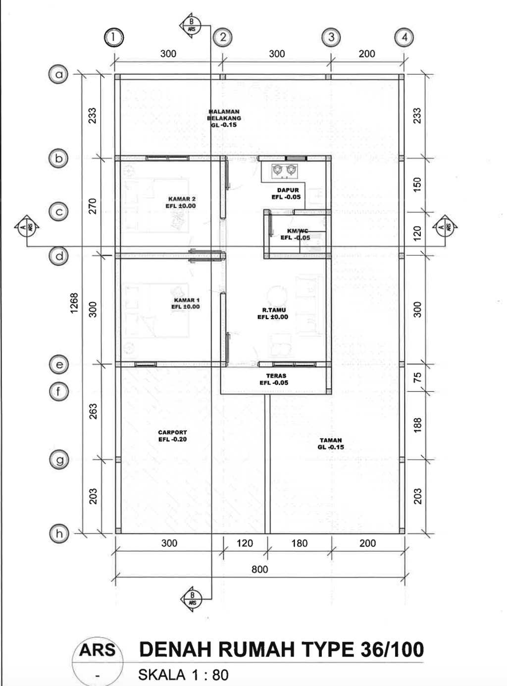 foto denah rumah tipe 36/100 perumahan GRAND HARMONI KROYA