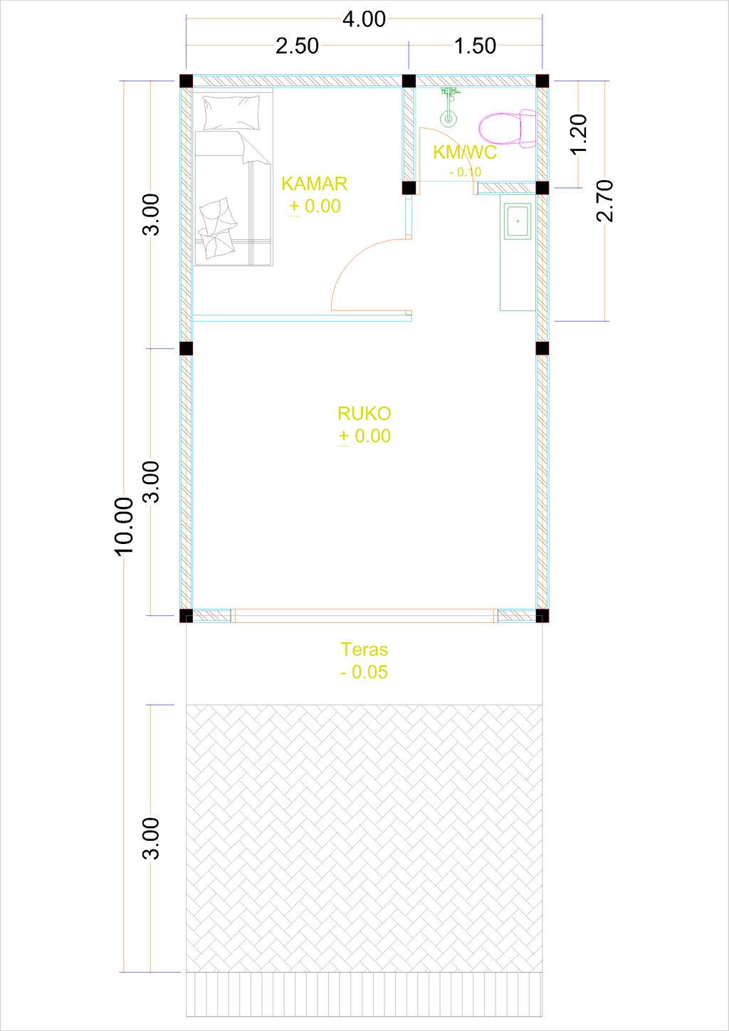 foto denah rumah tipe RC-22 (2025) perumahan Kepuren Residence (Kepuren)