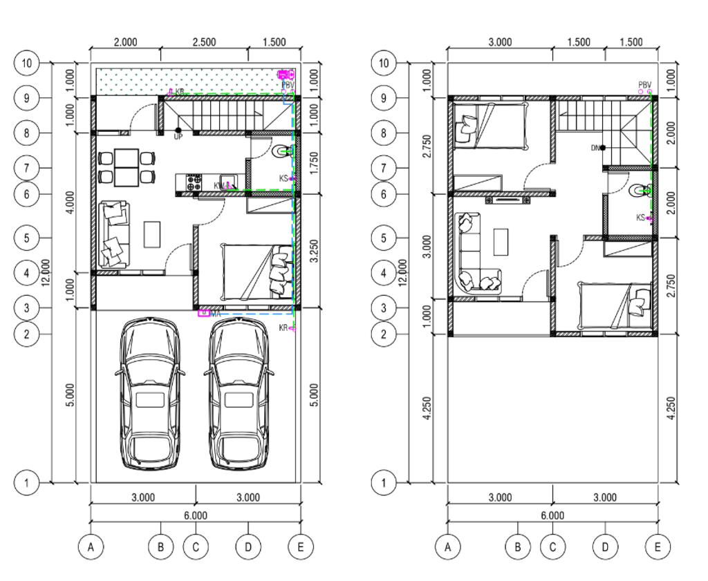 foto denah rumah tipe Lily perumahan WANDRI MAJALAYA ASRI