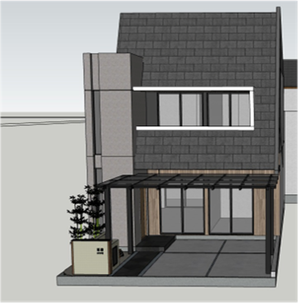 foto tampak rumah tipe AYAME F.07.03 perumahan MORIZONO