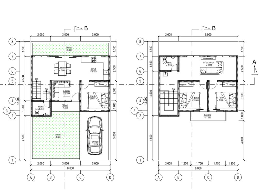 foto denah rumah tipe Edelweis perumahan WANDRI MAJALAYA ASRI