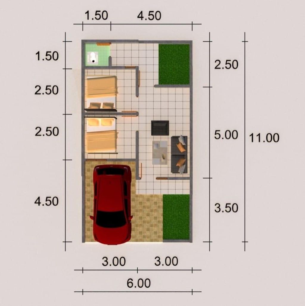 foto denah rumah tipe 30/66 perumahan SULTAN AZIZ REGENCY