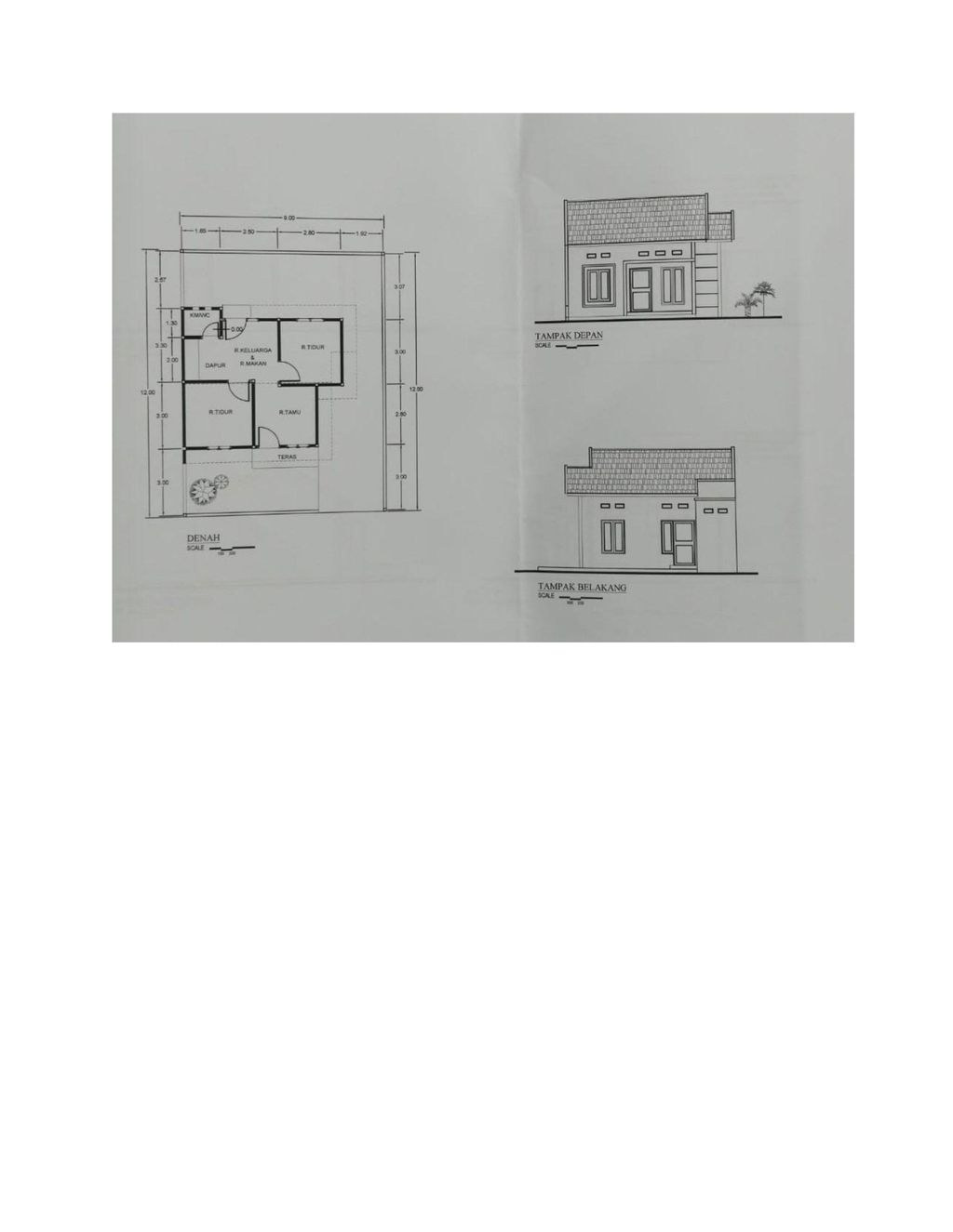 foto denah rumah tipe T.36/108 perumahan NEW GARUDA SAKTI 45