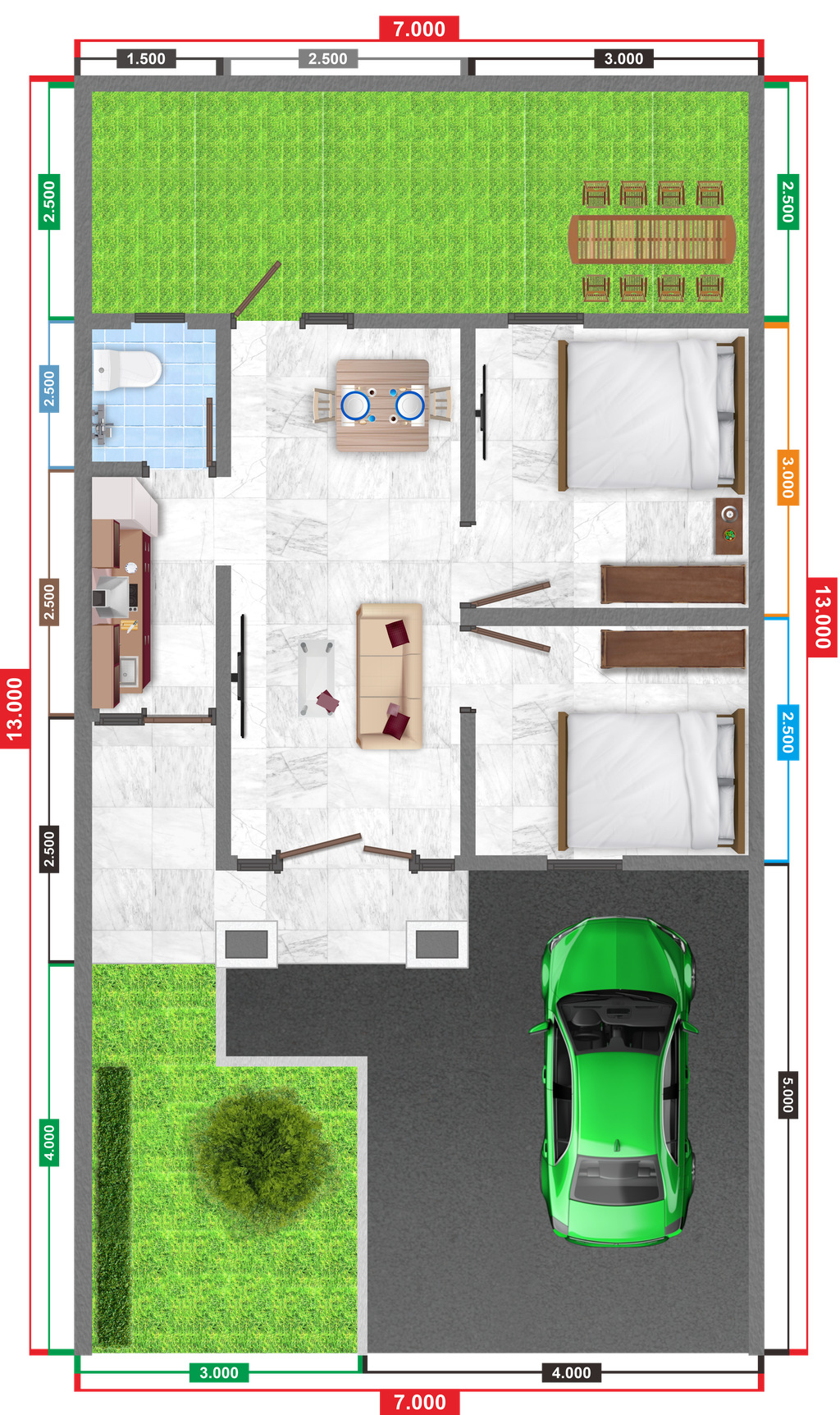 foto denah rumah tipe 36/91 (Komersil) perumahan PONDOK BANTEN INDAH