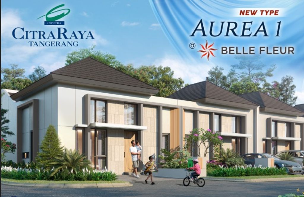 foto tampak rumah tipe AUREA 1 STD - STANDARD perumahan CITRA ECOPOLIS RAYA - CLUSTER BELLE FLEUR