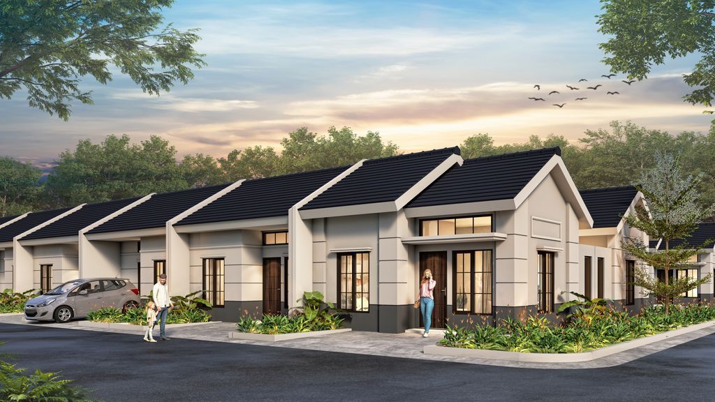 foto tampak rumah tipe Emerald 30/72 340.240.000 perumahan PURI HARMONI JONGGOL