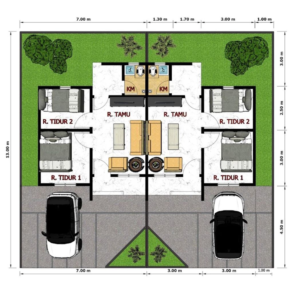 foto denah rumah tipe Rumah 36 baru perumahan KARYA GARDEN PATUMBAK