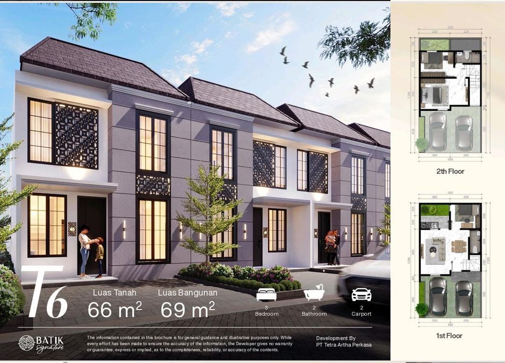 foto tampak rumah tipe T6 perumahan BATIK SIGNATURE