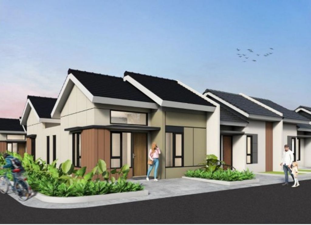 foto tampak rumah tipe JADE 414.800.000 perumahan Grand Harmoni Indah Tahap II