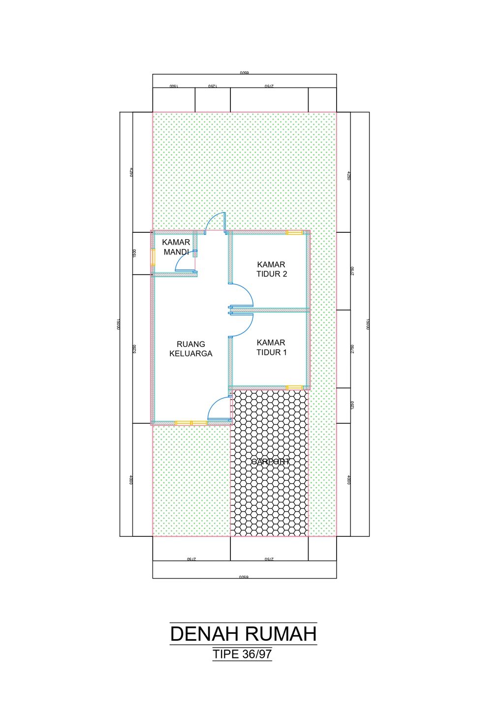 foto denah rumah tipe 36 perumahan CENDANA VILLAGE