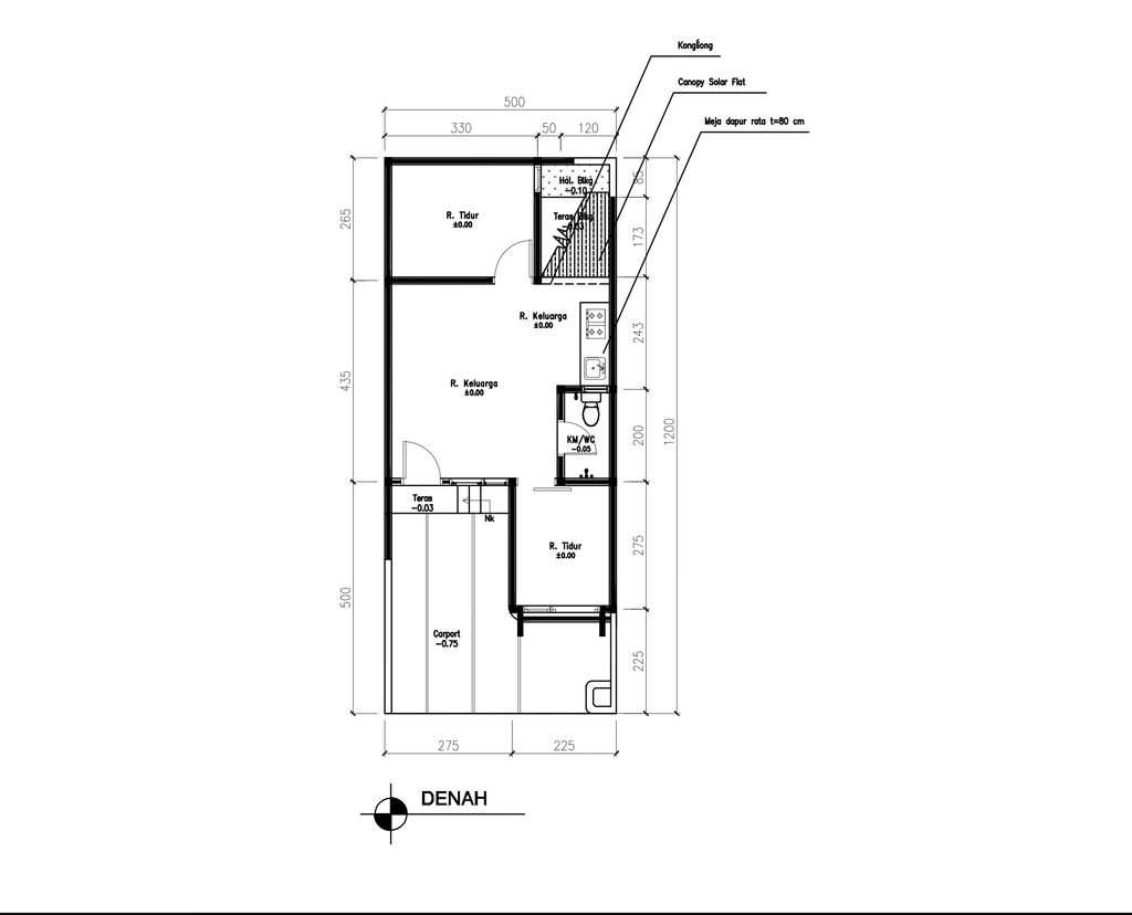 foto denah rumah tipe 38 1 lantai (408) perumahan G-Land Ciwastra Park 2