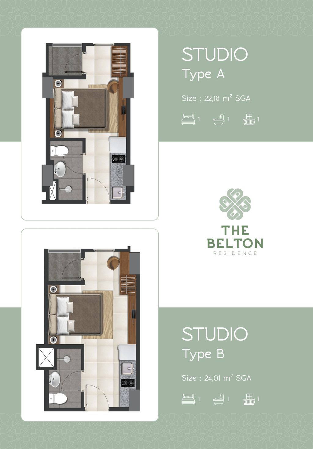 foto denah rumah tipe STUDIO A perumahan THE BELTON