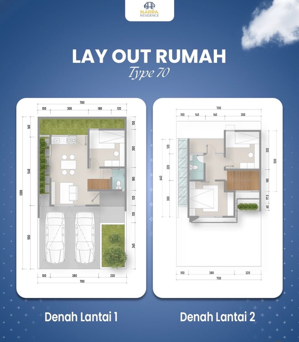 foto denah rumah tipe 70 perumahan Narra Residence
