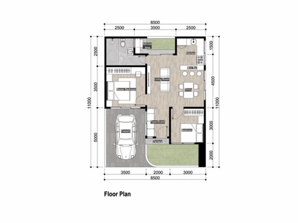 foto denah rumah tipe Lebar 8,5 1 lantai perumahan Nawasena Residence