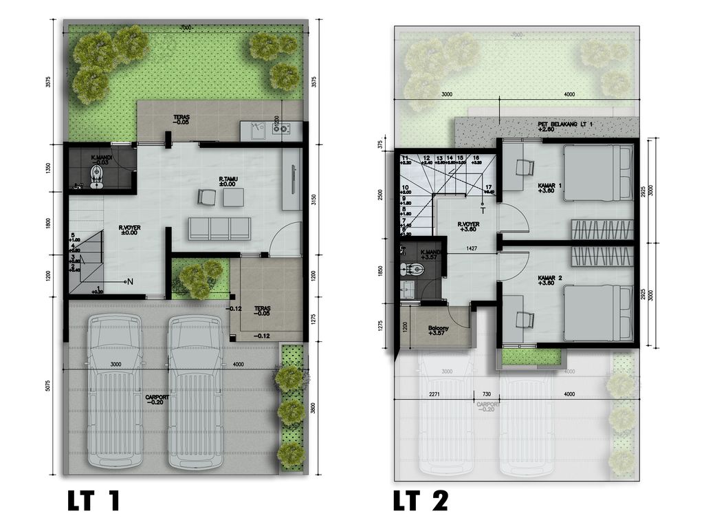 foto denah rumah tipe townhouse perumahan The Charlestown