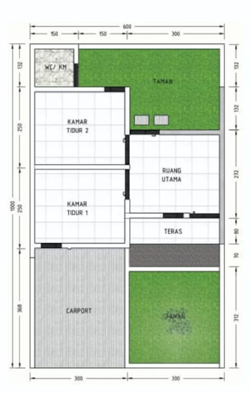 foto denah rumah tipe 36 perumahan Cluster Natura