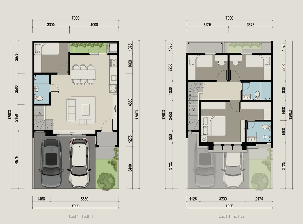 foto denah rumah tipe Hortis 7 perumahan CITRAGARDEN SERPONG CLUSTER HORTIS