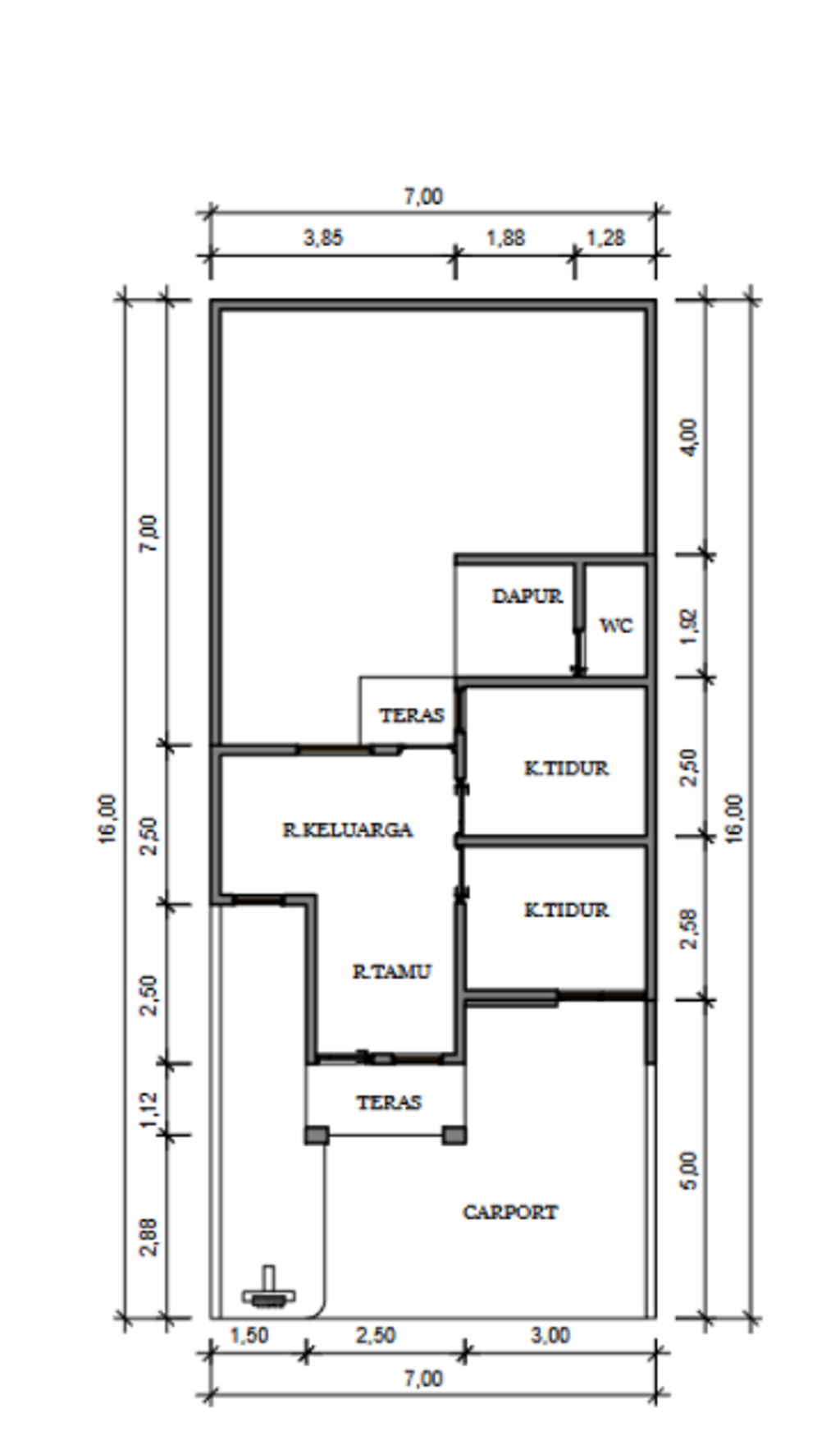 foto denah rumah tipe 36/72 perumahan GREEN GARDEN RESIDENCE