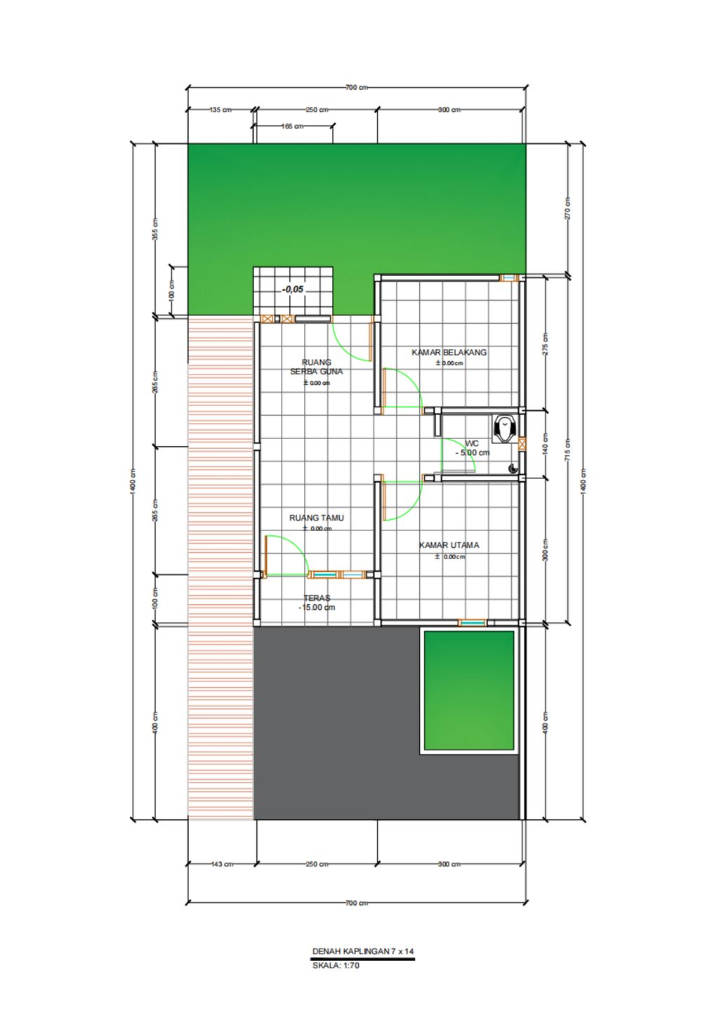 foto denah rumah tipe 36/98 perumahan Bella Residence