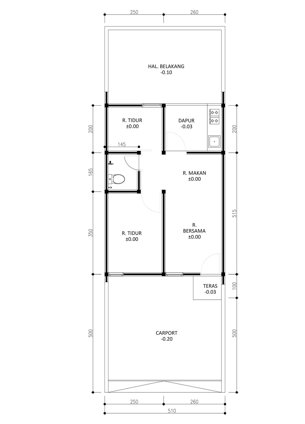 foto denah rumah tipe 36 1 Lantai Landed (468) perumahan G-Land Padalarang Valley