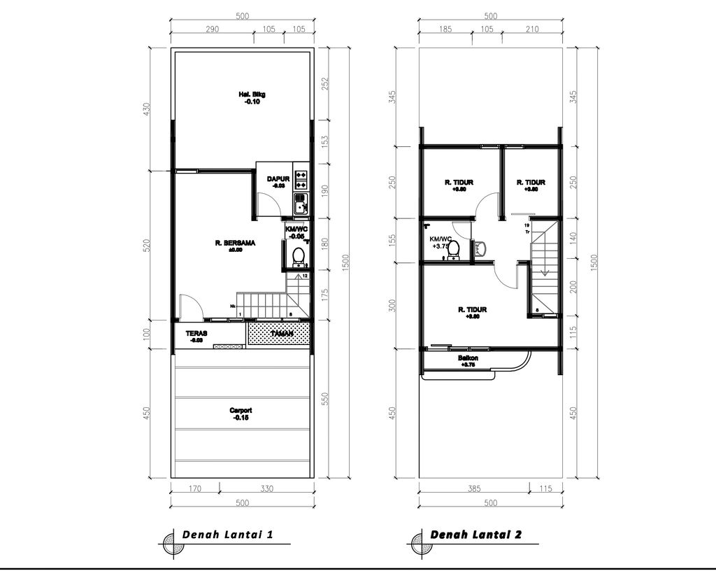 foto denah rumah tipe 60 Compact 3 Kamar HC (711) perumahan G-Land Ciwastra Park 2