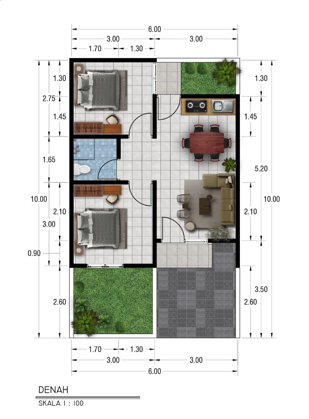 foto denah rumah tipe KOMERSIL KPRS perumahan Perumahan Puri Asri 3 Tahap 1B