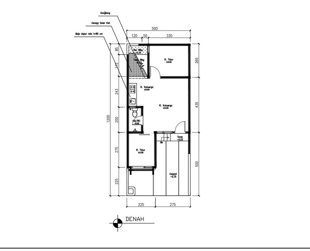 foto denah rumah tipe 38 1 lantai (378) perumahan G-Land Ciwastra Park 2