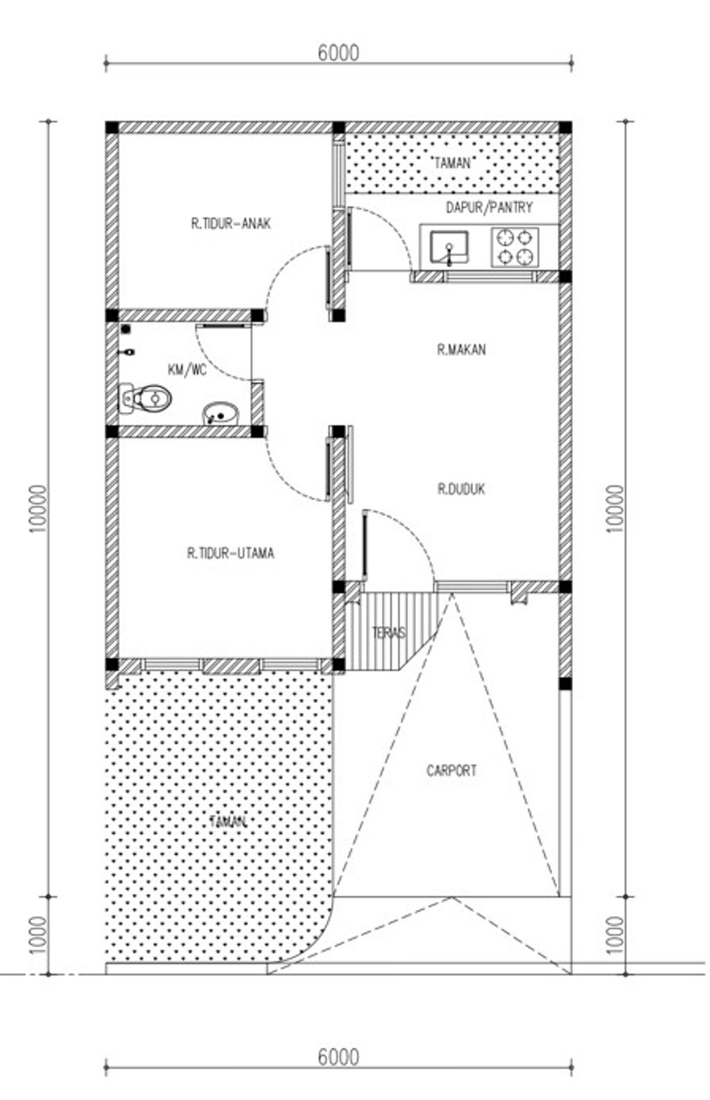 foto denah rumah tipe IZORA perumahan PARAHYANGAN GARDEN CITY
