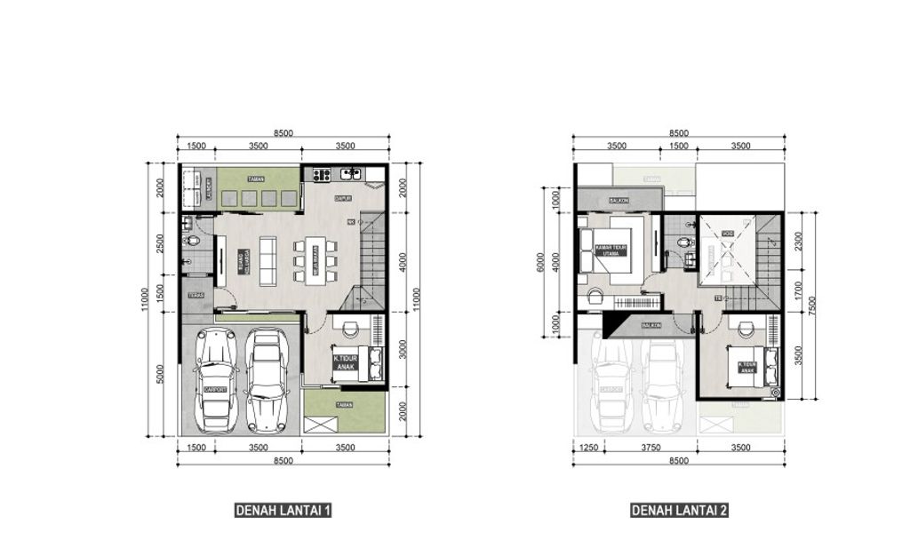 foto denah rumah tipe LEBAR 8,5 2 LAINATI perumahan Nawasena Residence